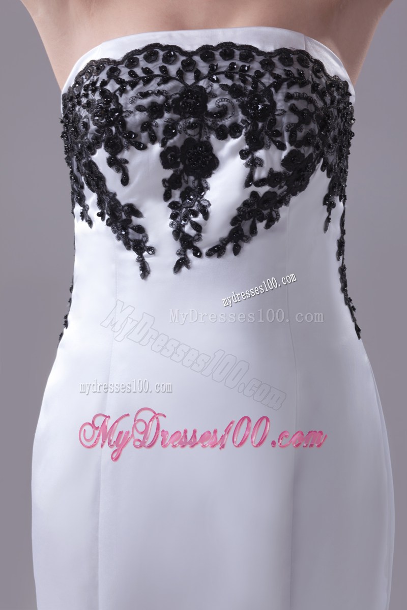 Classic Black and White Satin and Chiffon Wedding Dresses with Jacket