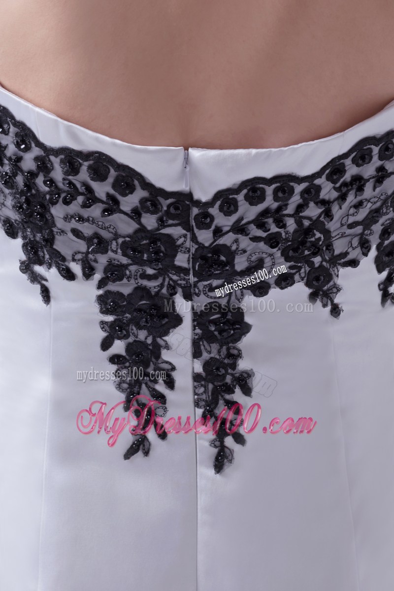 Classic Black and White Satin and Chiffon Wedding Dresses with Jacket
