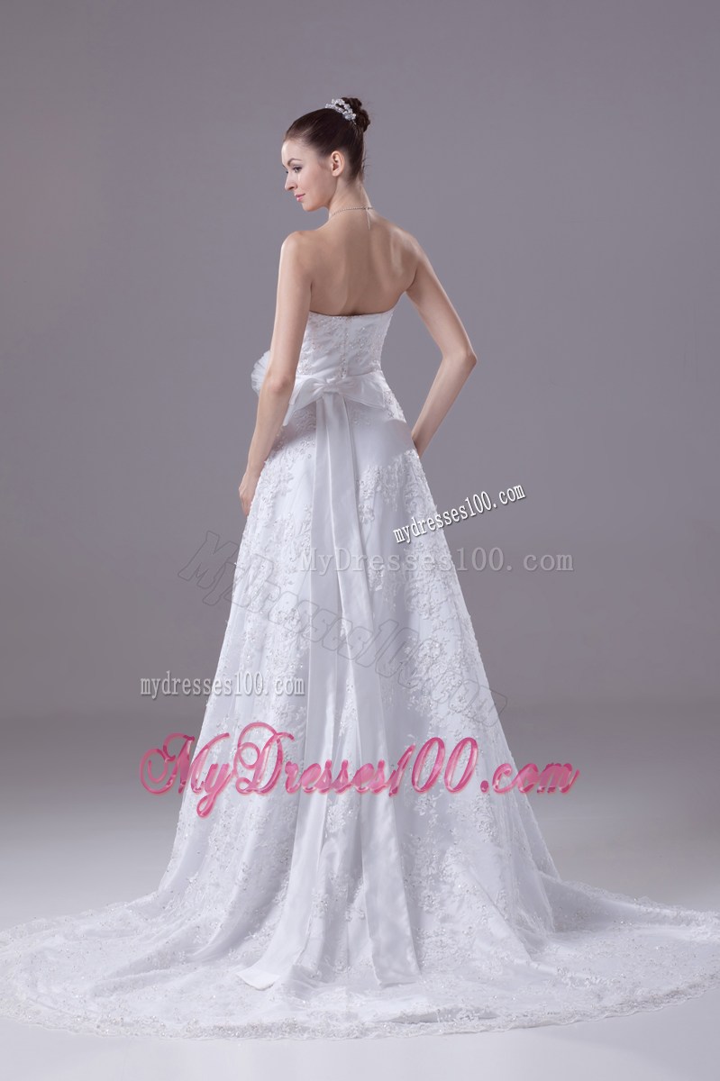 Sequins and Sash Accent Princess Wedding Dress with Court Train