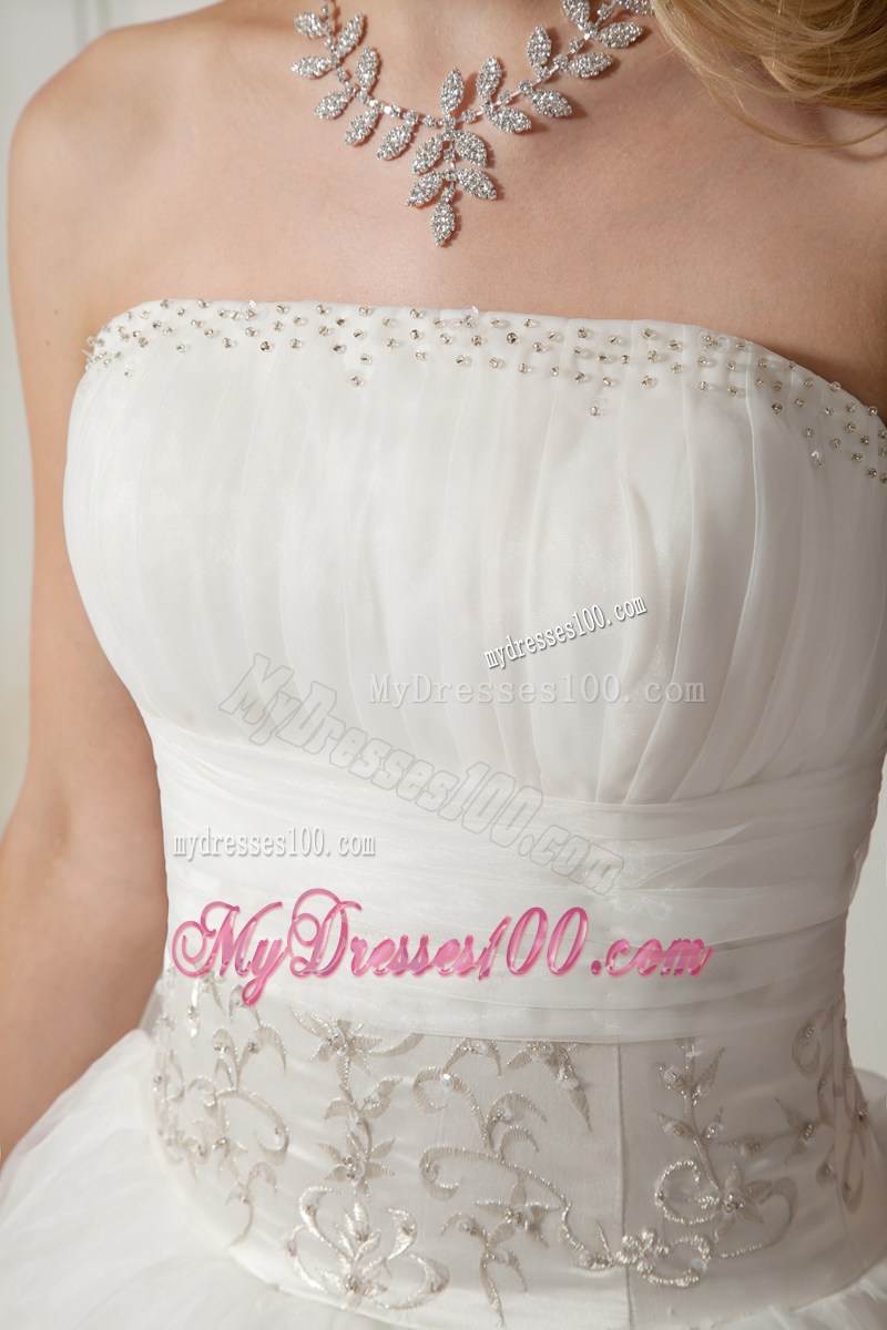 Pretty Ball Gown Strapless Embroidery and Beading Bridal Gown