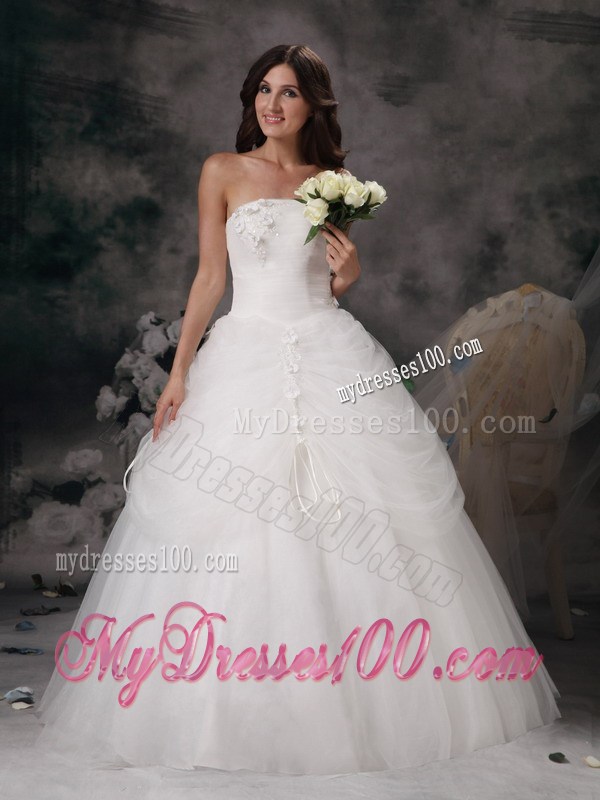 Turn Heads Ball Gown Pick Ups White Wedding Dress Lace Up Back