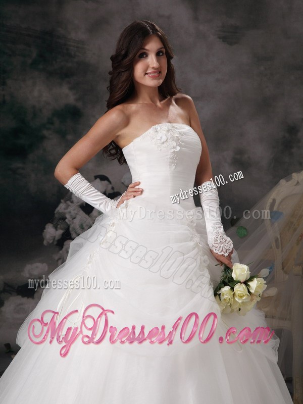 Turn Heads Ball Gown Pick Ups White Wedding Dress Lace Up Back
