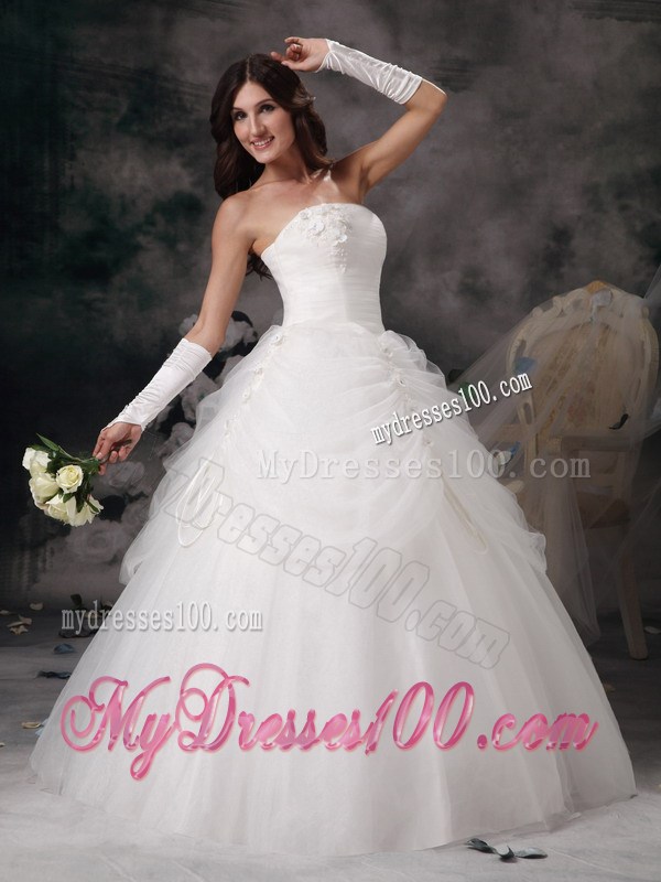 Turn Heads Ball Gown Pick Ups White Wedding Dress Lace Up Back