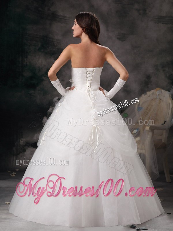 Turn Heads Ball Gown Pick Ups White Wedding Dress Lace Up Back