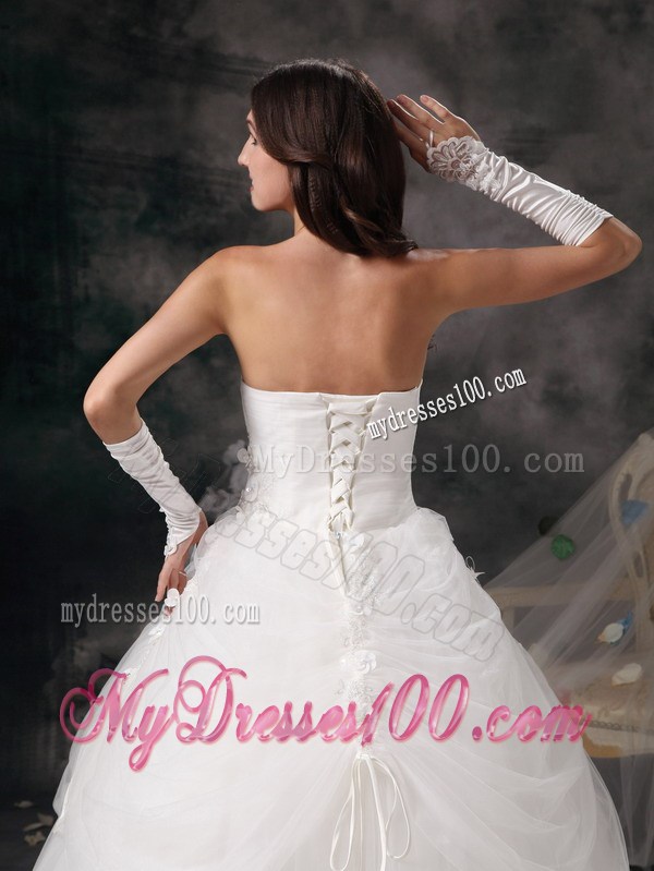 Turn Heads Ball Gown Pick Ups White Wedding Dress Lace Up Back