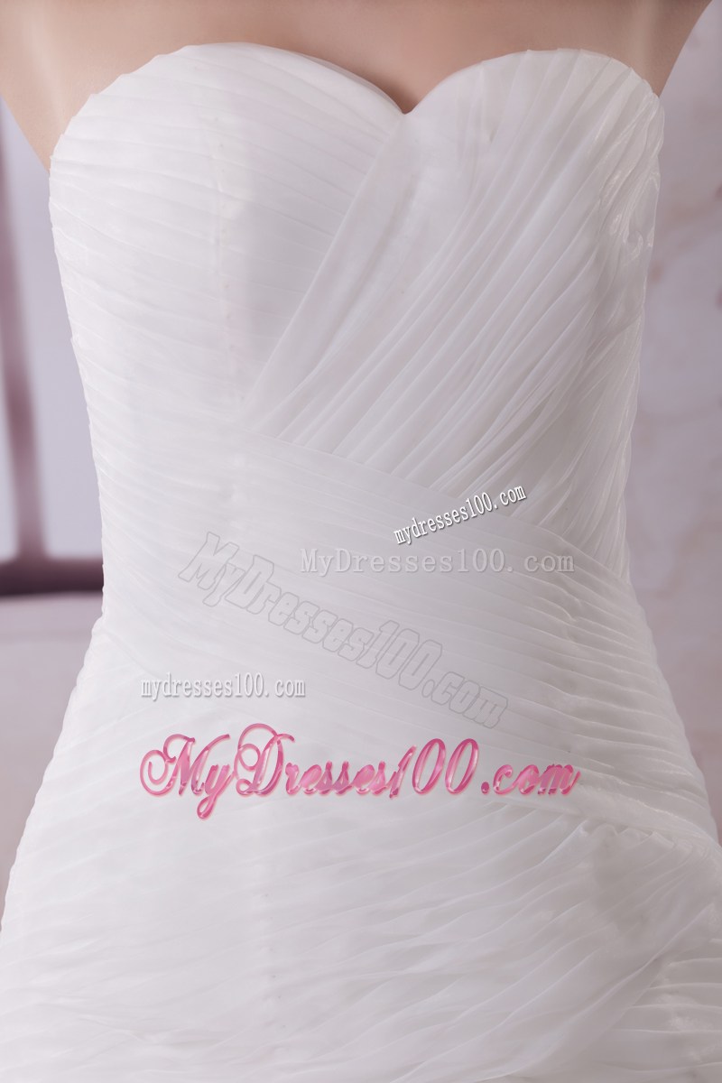 Sweetheart Strapless Mermaid Court Wedding Dress with Ruffled Layers