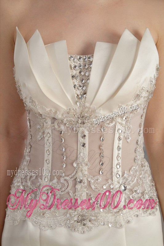 Sexy Mermaid Transparent Waist Lace Court Train Wedding Dress