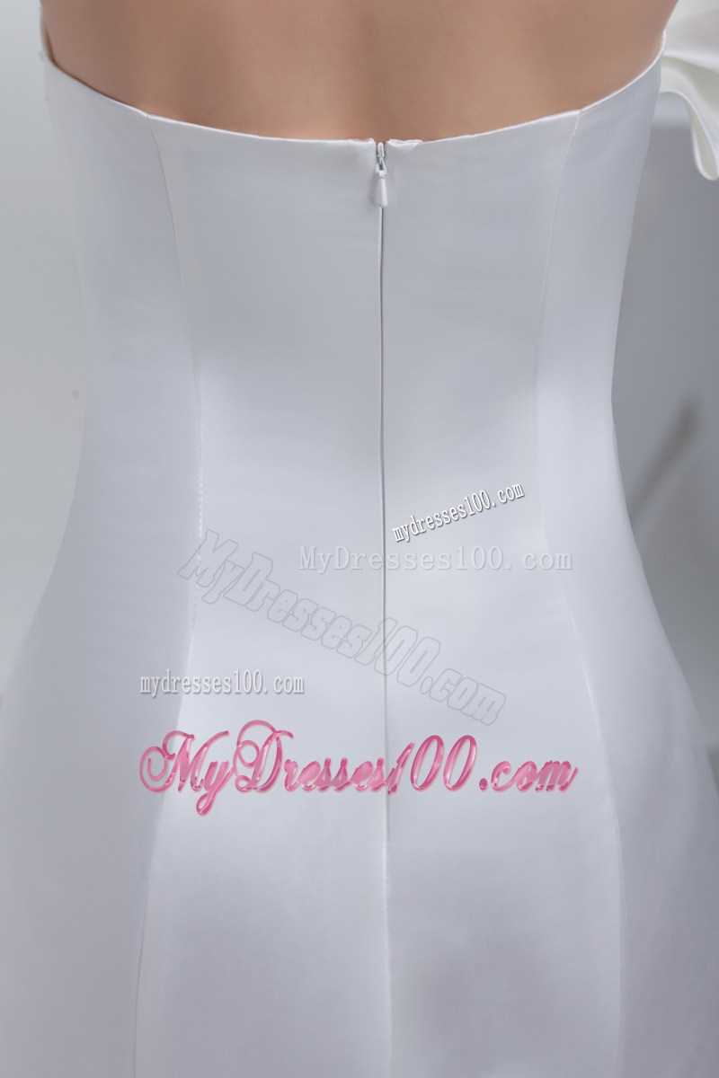 Appliques Ruche White Wedding Dress Mermaid White Wedding Dress