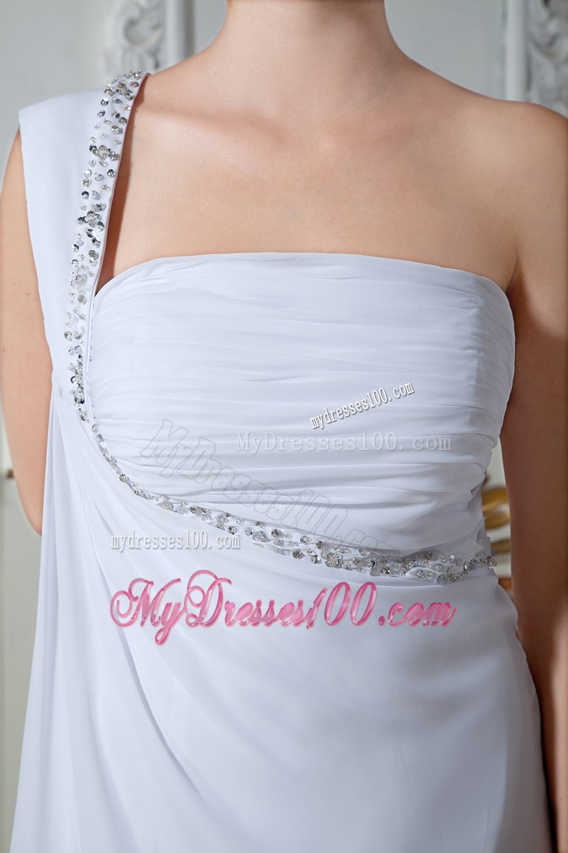 Sweet Empire Court Train Beading Bridal Dress with Single Strap