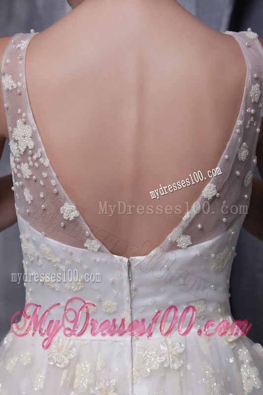 Pretty Straps Ball Gown Floor Length White Wedding Dress Zipper Up