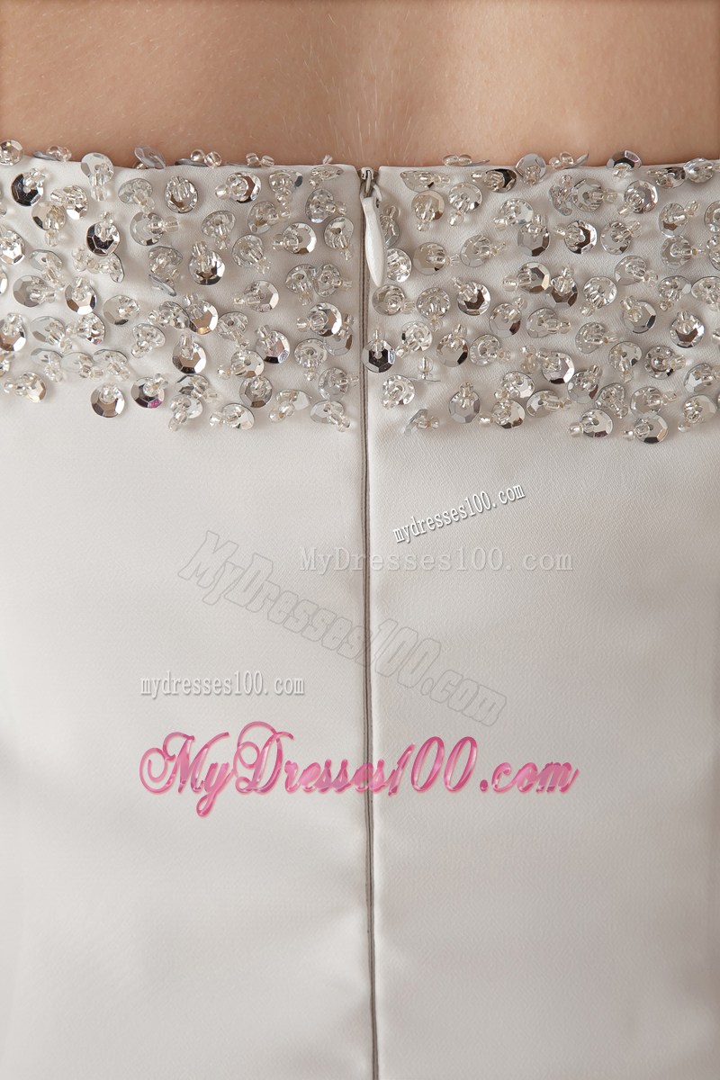 Beaded Single Shoulder Bridal Dresses with Slit and Watteau Train