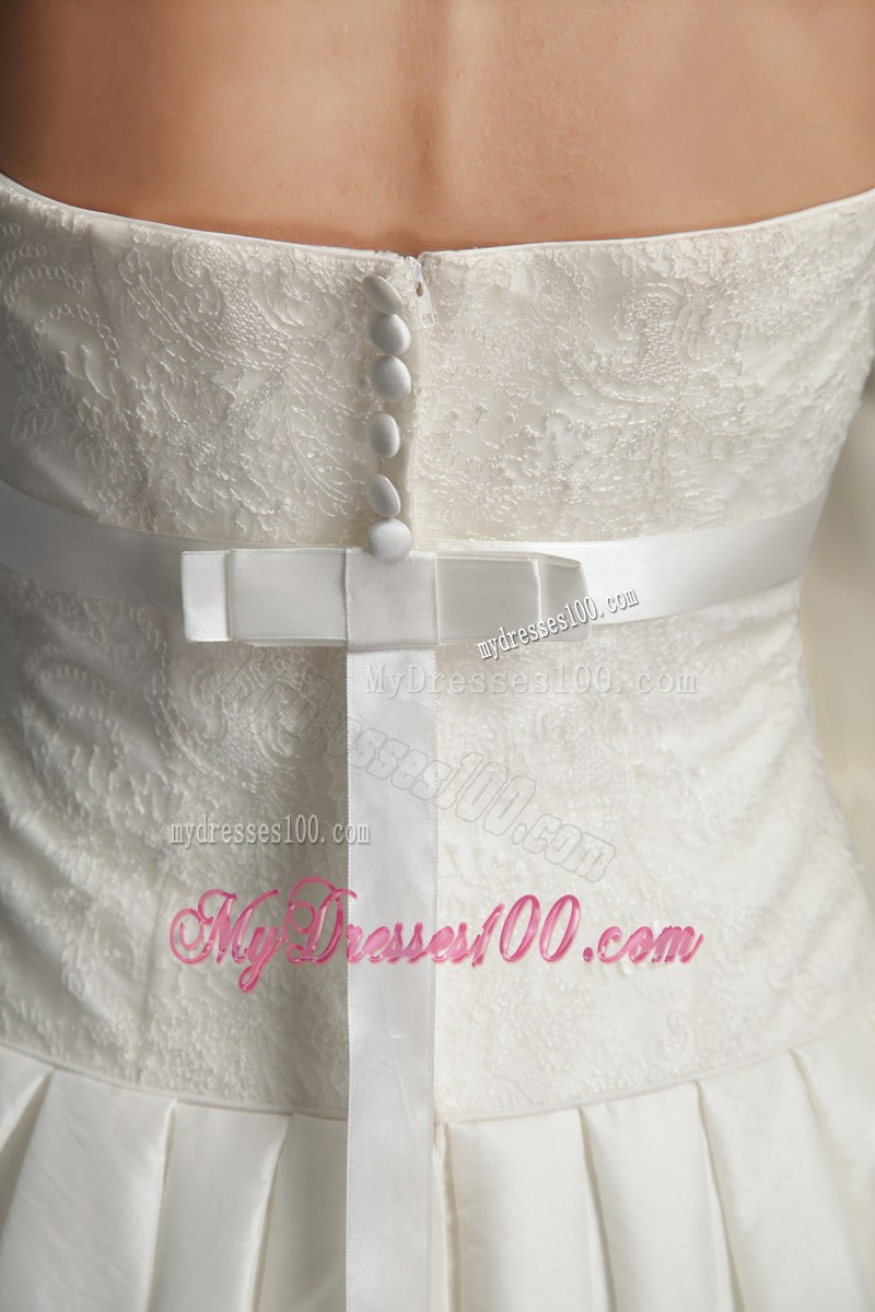 Ruffles Beaded White Wedding Gown Lace Decoration in the Mainstream