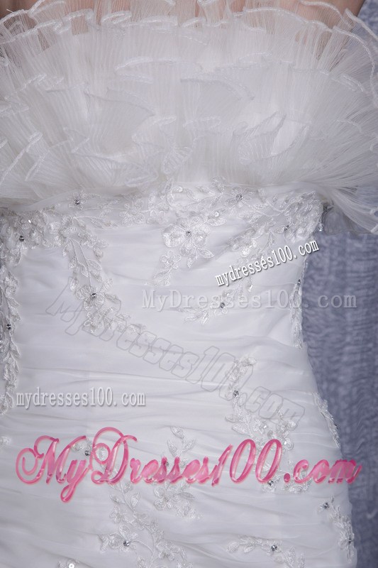 Modernistic Zipper Up White Wedding Gown Mermaid Organza Ruffles