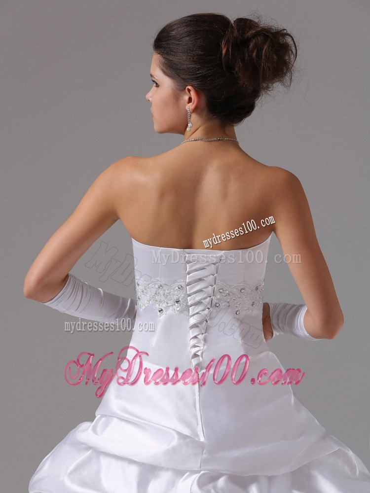 Pick-ups and Jewelries Dress for Wedding with Lace Hemline For Woman