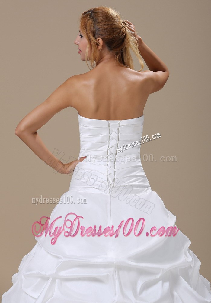 Pick-ups and Flower Accent Wedding Dresses of Floor-length 2013