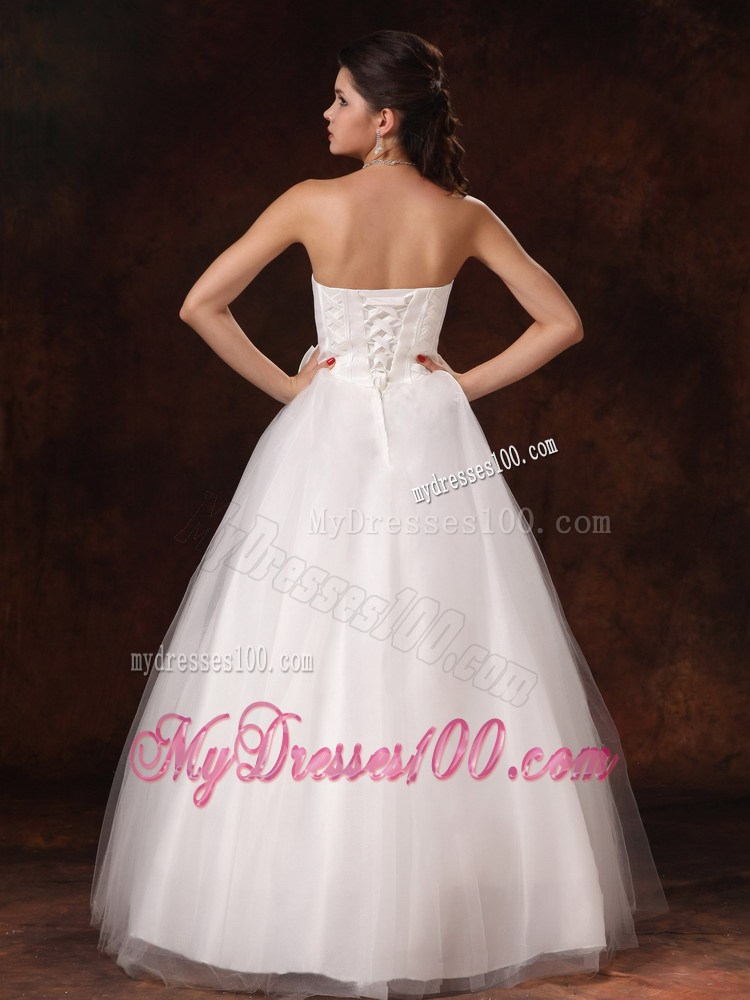 Diamonds and Bowknot Decorated Puffy Bridal Gown For Woman