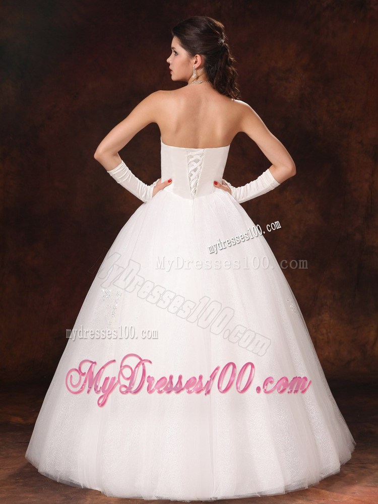 Shining Beadings and Ruching Decorated Bridal Gown with Lace-up Back