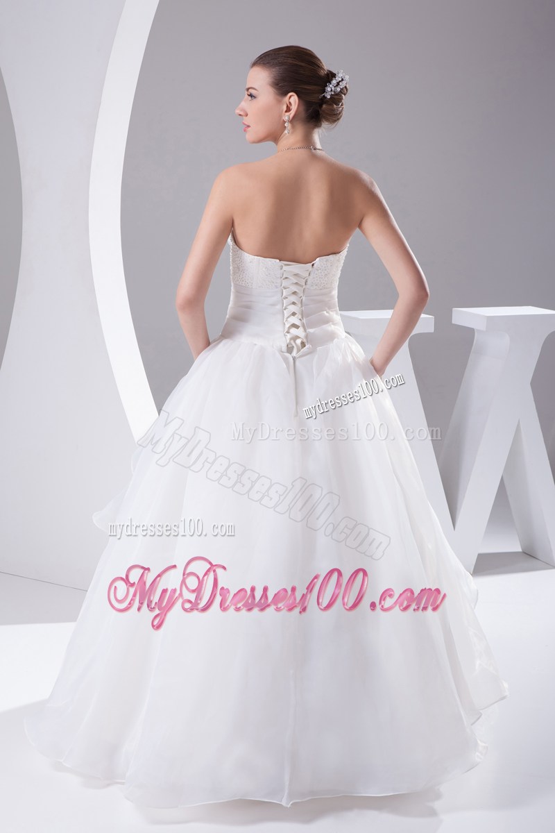 Small Flowers Ruching and Ruffles Decorated Dresses for Wedding in Fashion