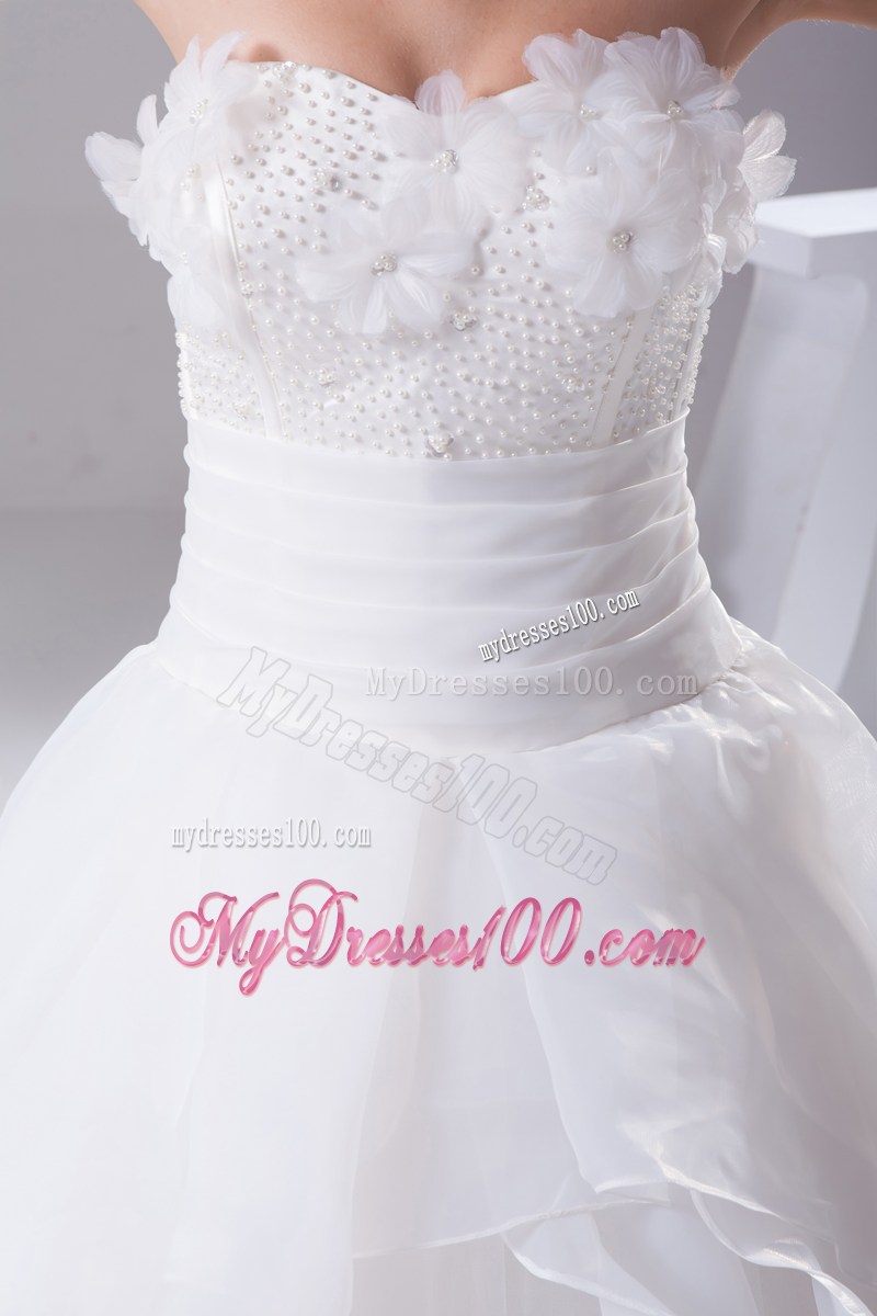 Small Flowers Ruching and Ruffles Decorated Dresses for Wedding in Fashion