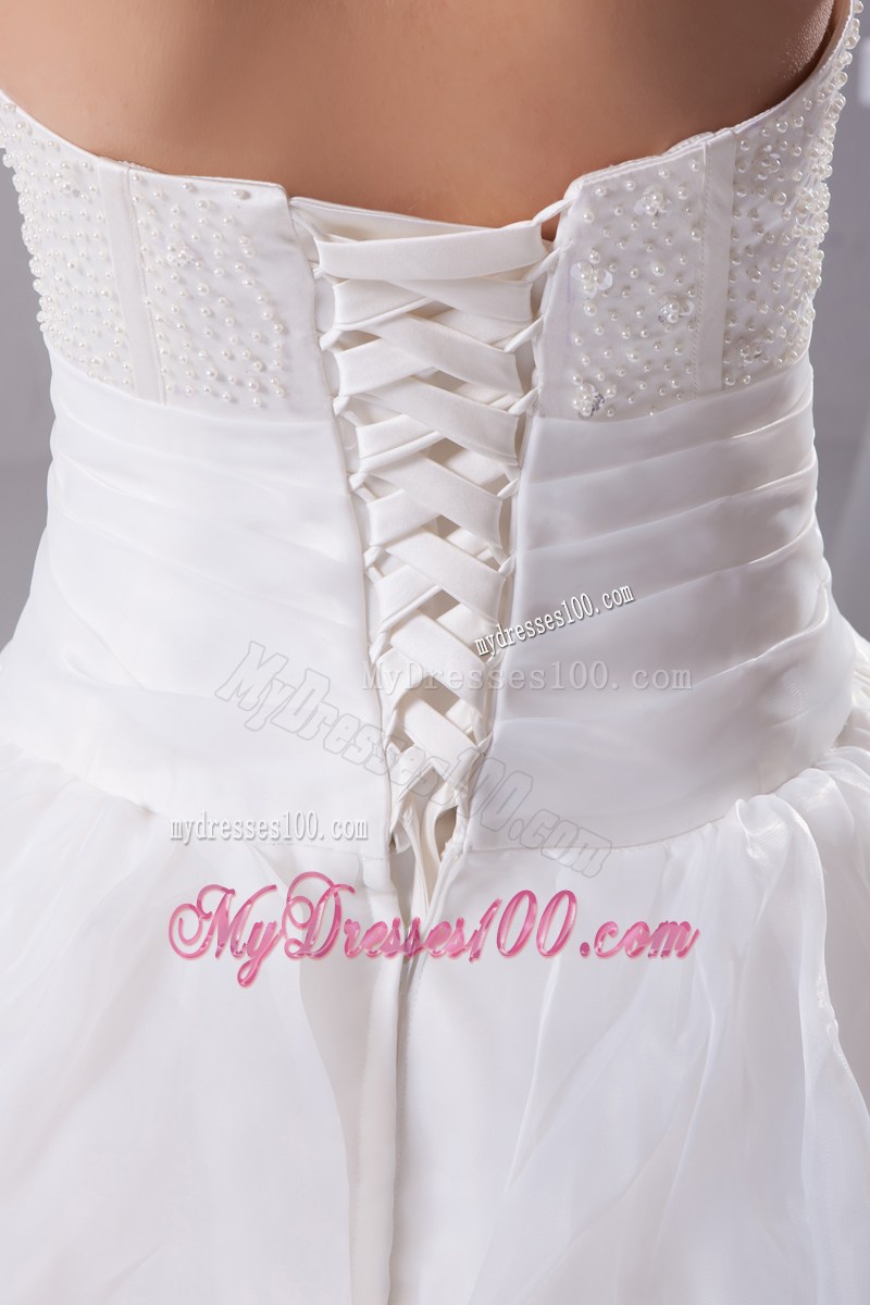 Small Flowers Ruching and Ruffles Decorated Dresses for Wedding in Fashion
