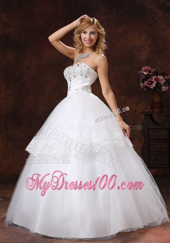 Two Layers Sweetheart Bridal Dresses Decorated with Shiny Diamonds
