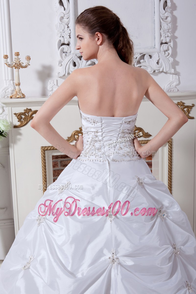 Beaded Embroidery Accent Bust Court Train Dresses for the Bride