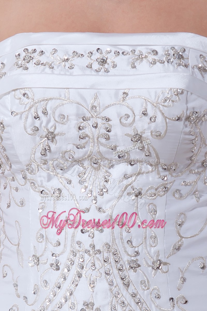 Beaded Embroidery Accent Bust Court Train Dresses for the Bride