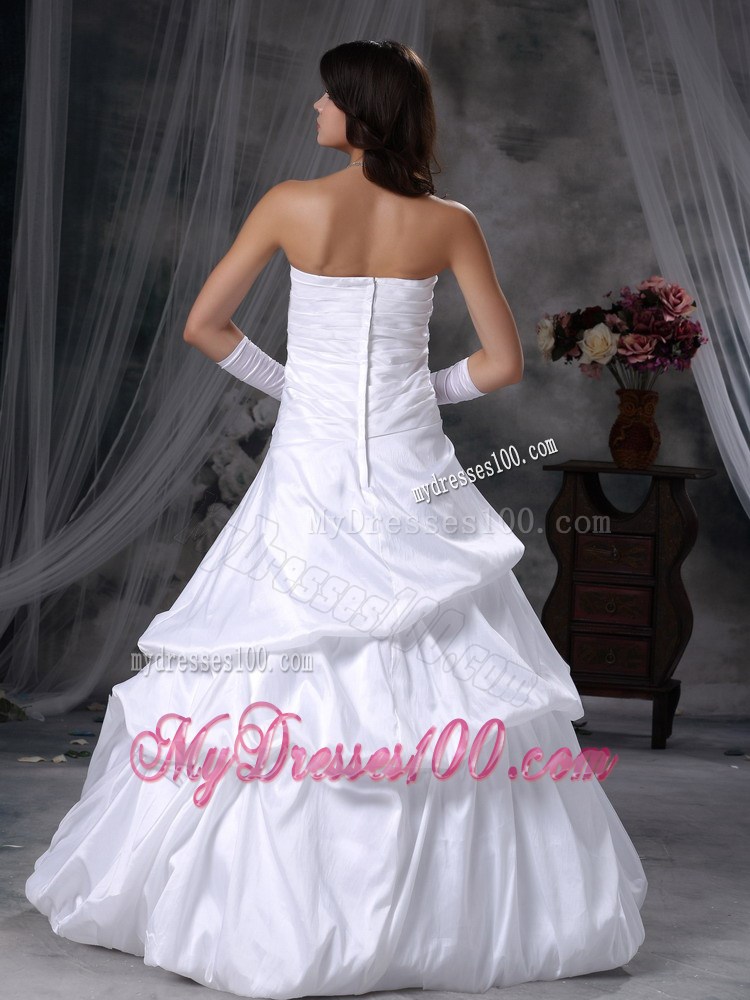 Ruched Layer and Pick-ups Dress for Wedding Decorated with Shining Beadings