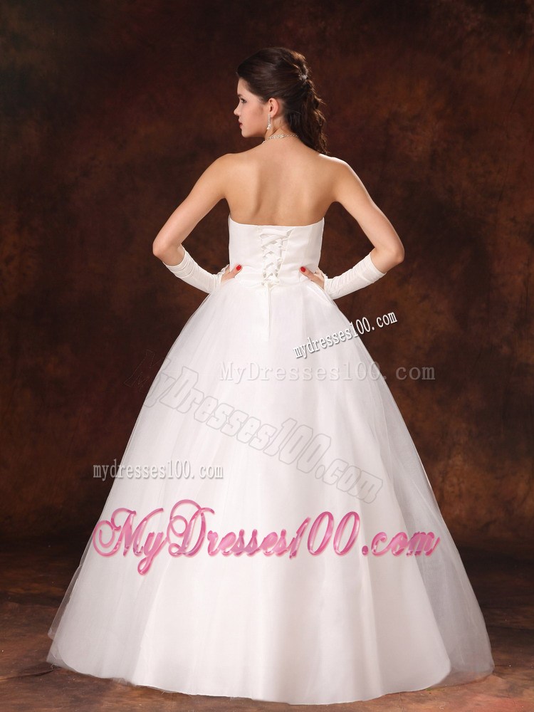 Lovely Bowknot and Beading Floor-length Princess Dress for Wedding