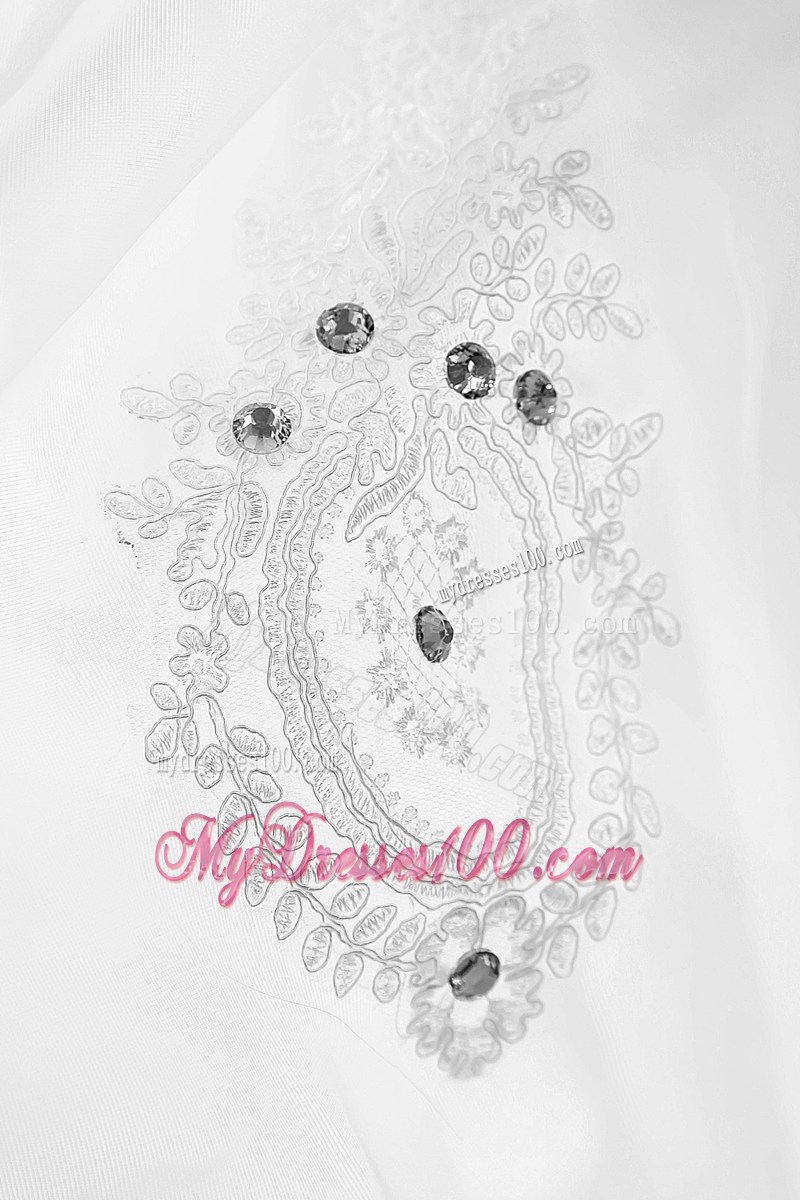 Pick-ups and Beadings Wedding Gown with Lace Edge and Ruched Sash