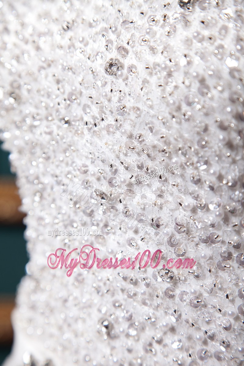 Diamonds Decorated Ball Gown Sweetheart Lace-up Back Dress for Wedding