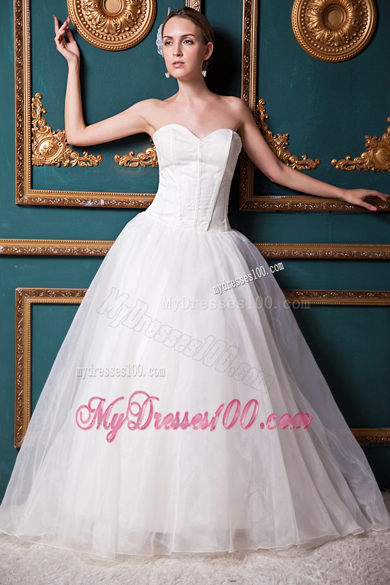 Sweetheart A-line Floor-length Wedding Dresses for Destination