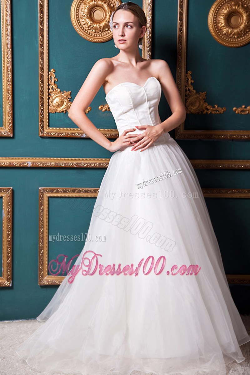 Sweetheart A-line Floor-length Wedding Dresses for Destination