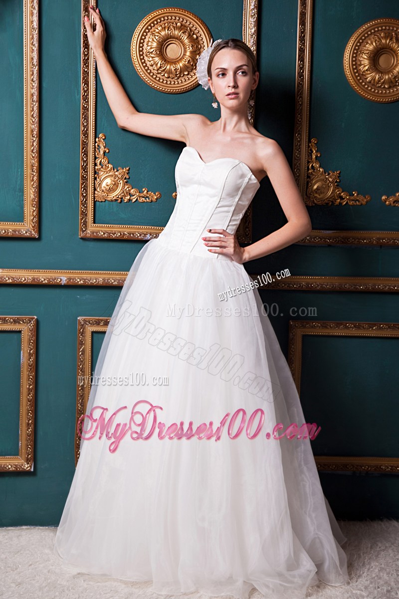 Sweetheart A-line Floor-length Wedding Dresses for Destination