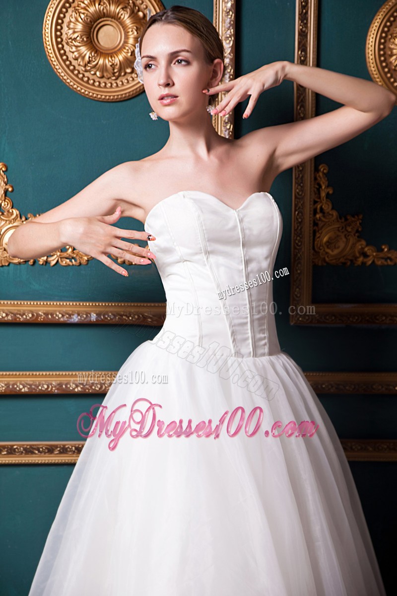 Sweetheart A-line Floor-length Wedding Dresses for Destination