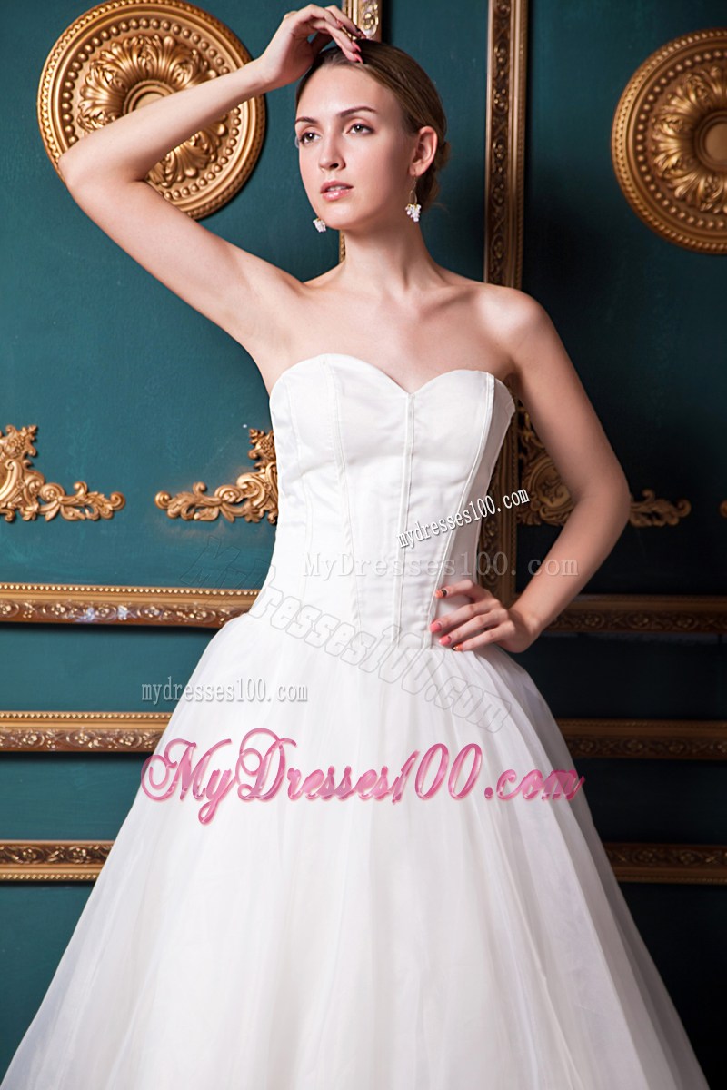 Sweetheart A-line Floor-length Wedding Dresses for Destination