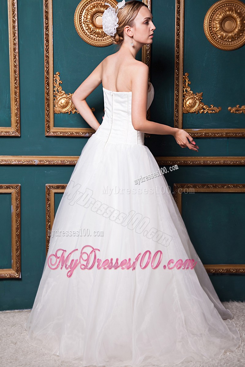 Sweetheart A-line Floor-length Wedding Dresses for Destination