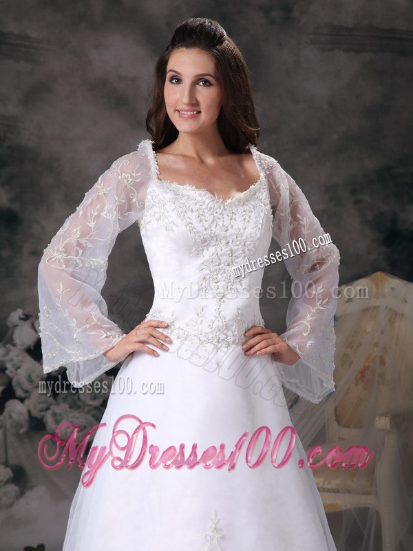 The Brand New Style Long Sleeve White Wedding Gown Court Train