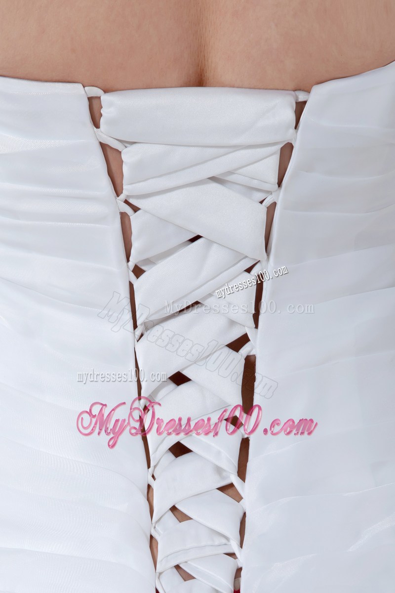 Ivory Mermaid Court Train Wedding Dress with Appliques and Ruffles