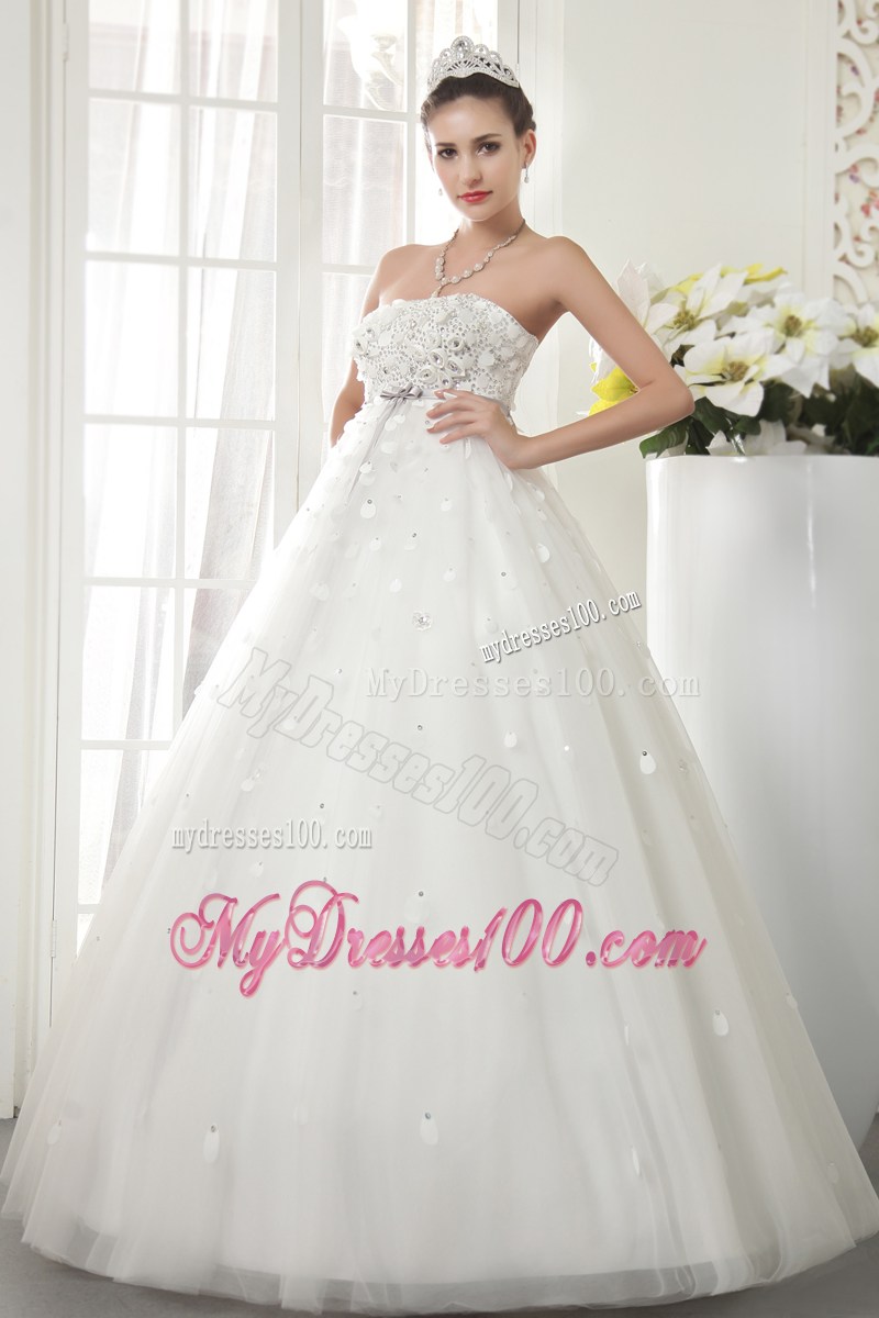Paillettes Beadings and Bowknot Decorated Wedding Dress For Woman