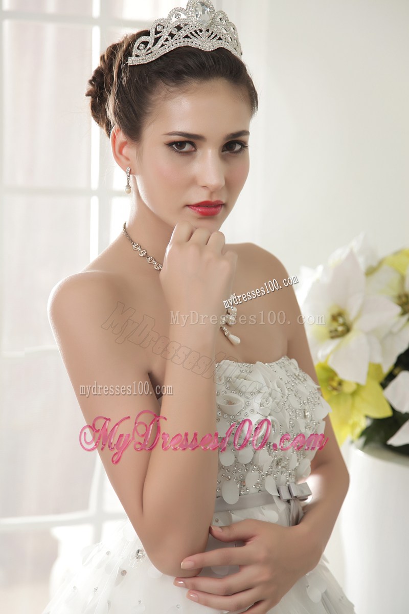 Paillettes Beadings and Bowknot Decorated Wedding Dress For Woman