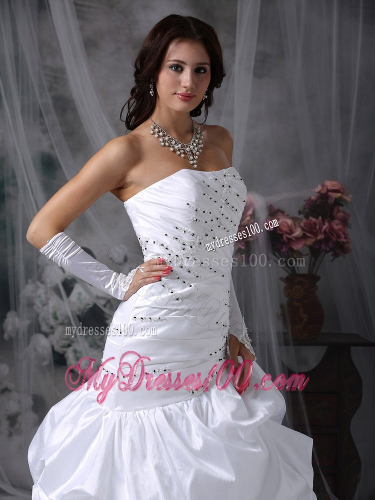 Pearl White Mermaid Bridal Dresses with Appliques and Pick-ups