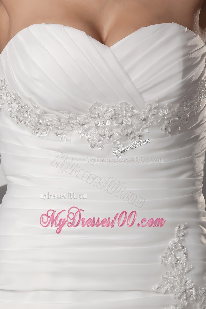Beadings Ruching and Pick-ups Decorated Court Train Bridal Dresses on Sale