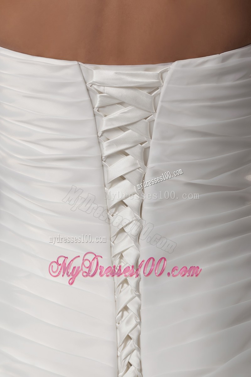 Beadings Ruching and Pick-ups Decorated Court Train Bridal Dresses on Sale