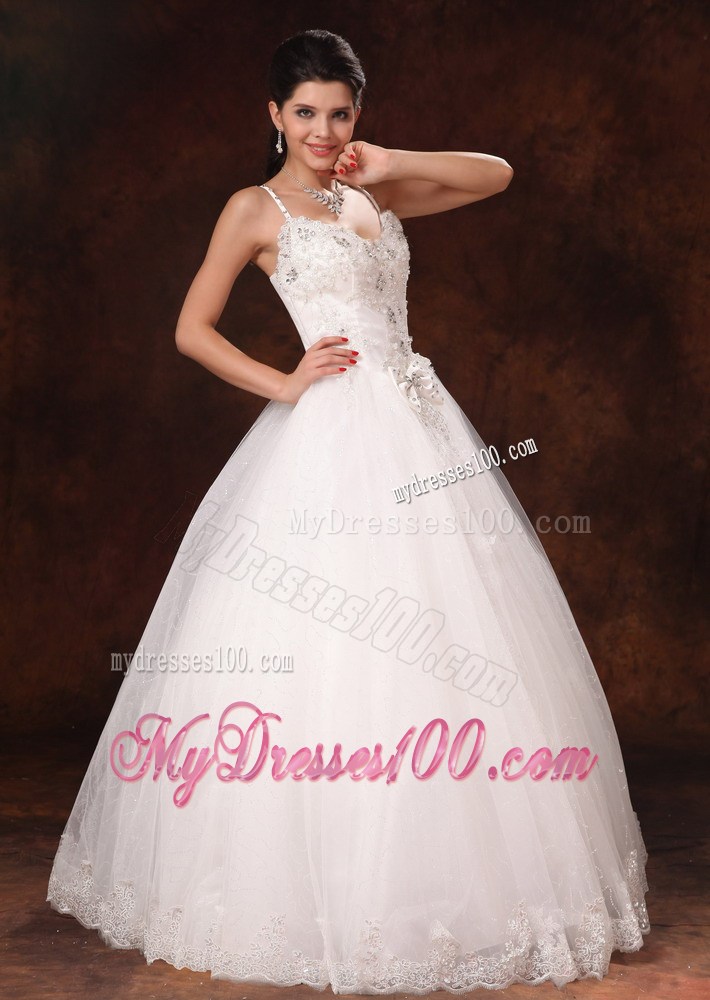 Halter Top Bridal Gown with Diamonds Bowknot and Lace Hemline