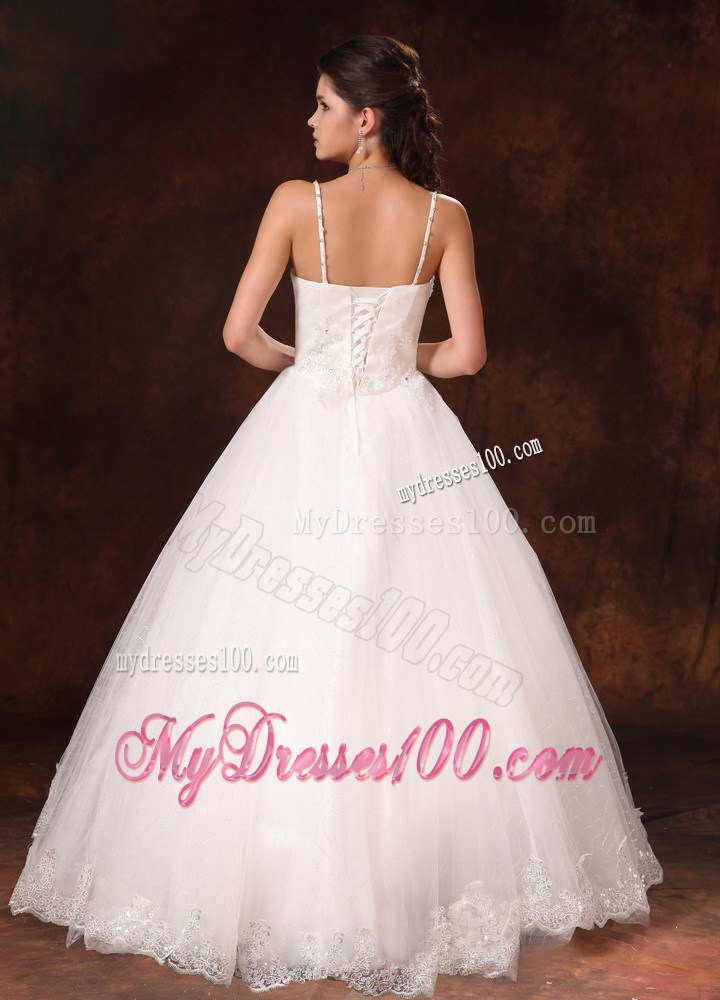 Halter Top Bridal Gown with Diamonds Bowknot and Lace Hemline