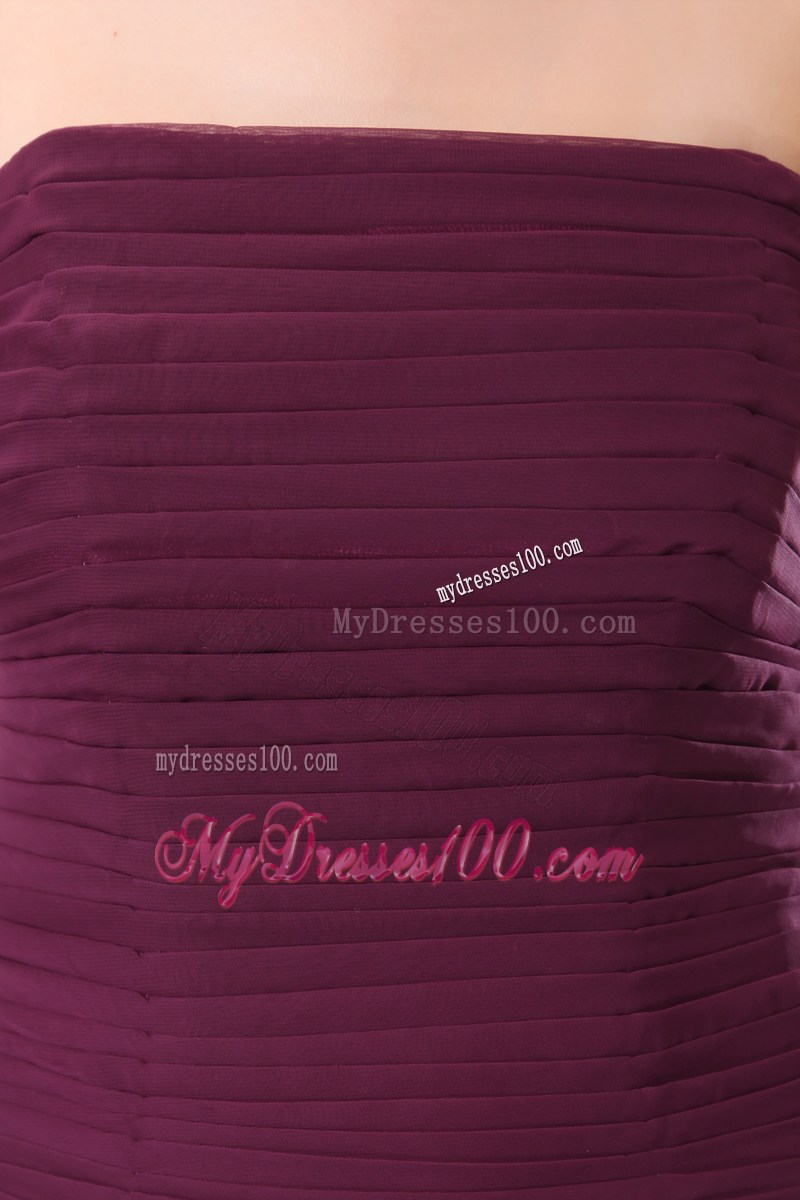 Customize Mini-length Chiffon Burgundy Prom Dresses with Ruches and Layers