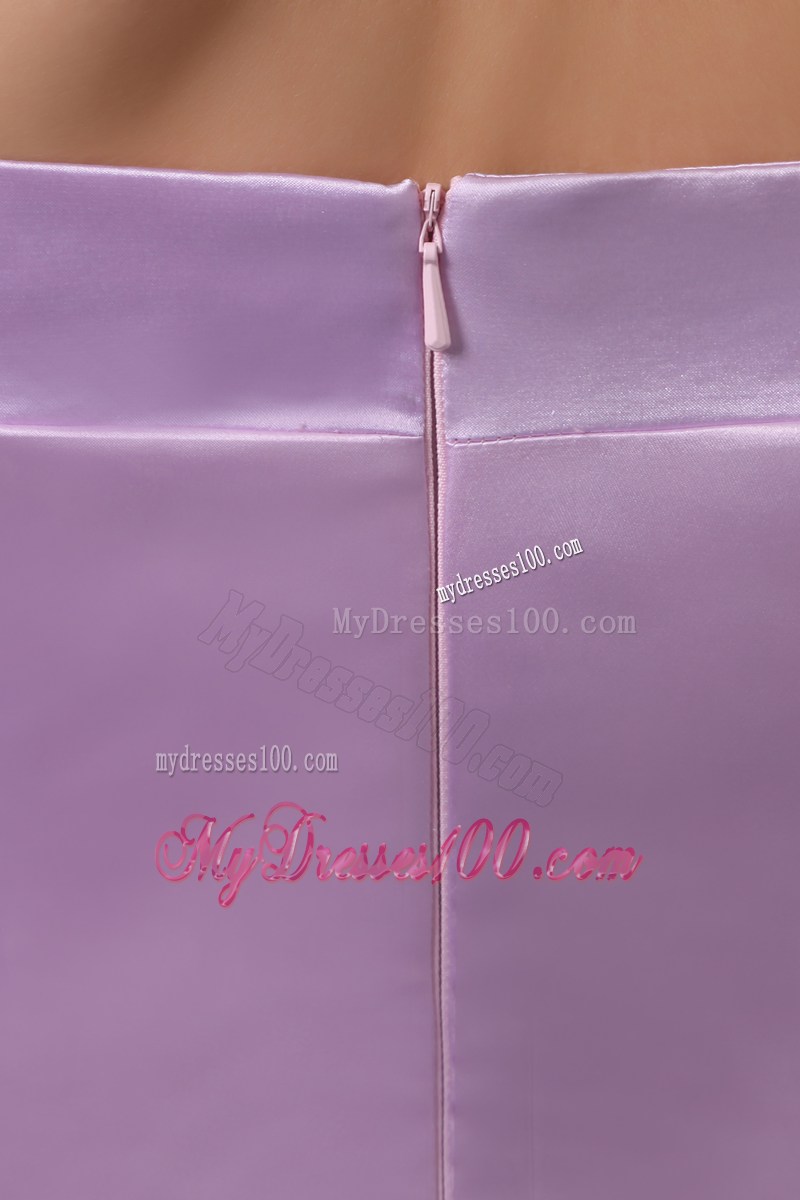 Halter Beaded Appliques Brush Train Lavender Dresses for Prom with Ruches