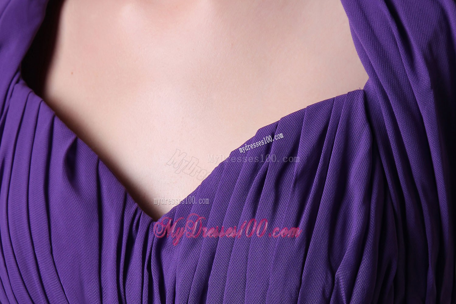 Halter Purple Floor-length Chiffon Dresses for Prom with Beading and Ruches