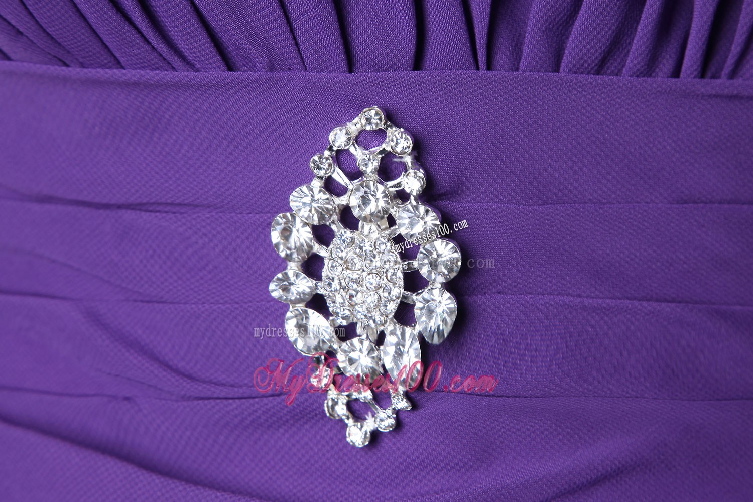 Halter Purple Floor-length Chiffon Dresses for Prom with Beading and Ruches